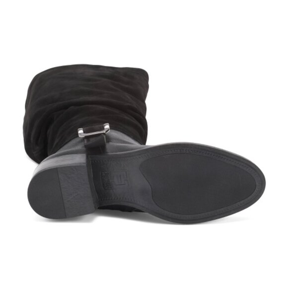 EMANUELE CRASTO Made In Italy Suede Slouchy High Shaft Boots - Picture 3 of 3